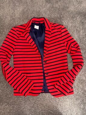 GAP Red and Black Striped Blazer Jacket